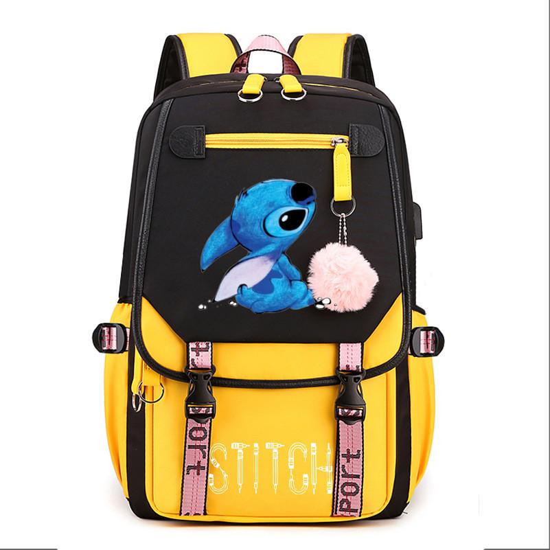 

Fashionable Blocked Color Pattern Student Large Backpack Capacity Yellow