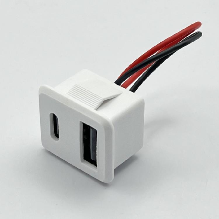 Space Saving USB and Type C Power Socket With Wide Compatibility for Various Electronics