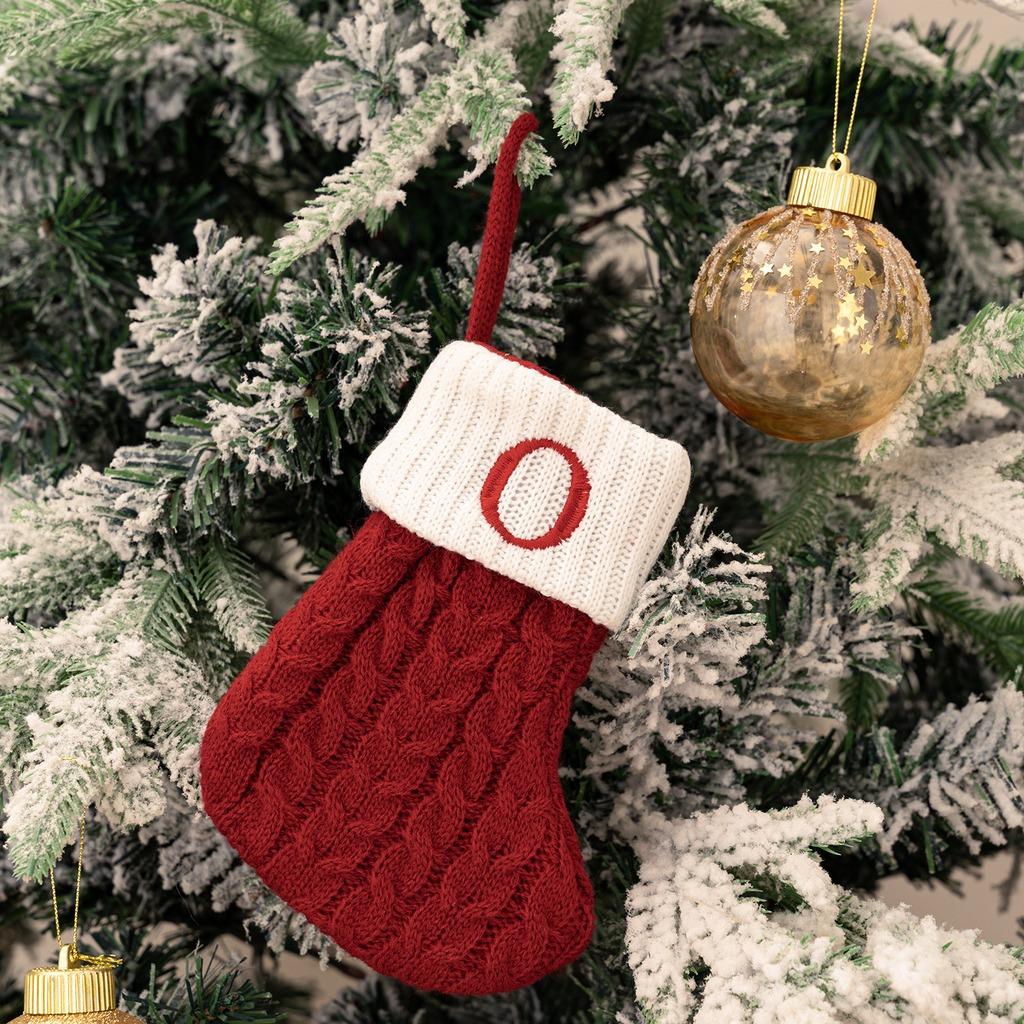 Snowflake Stocking Embroidered Paw Print Stocking Holiday Home Decor Ivory Christmas Stocking Ornament For Gift Wrapping Holiday