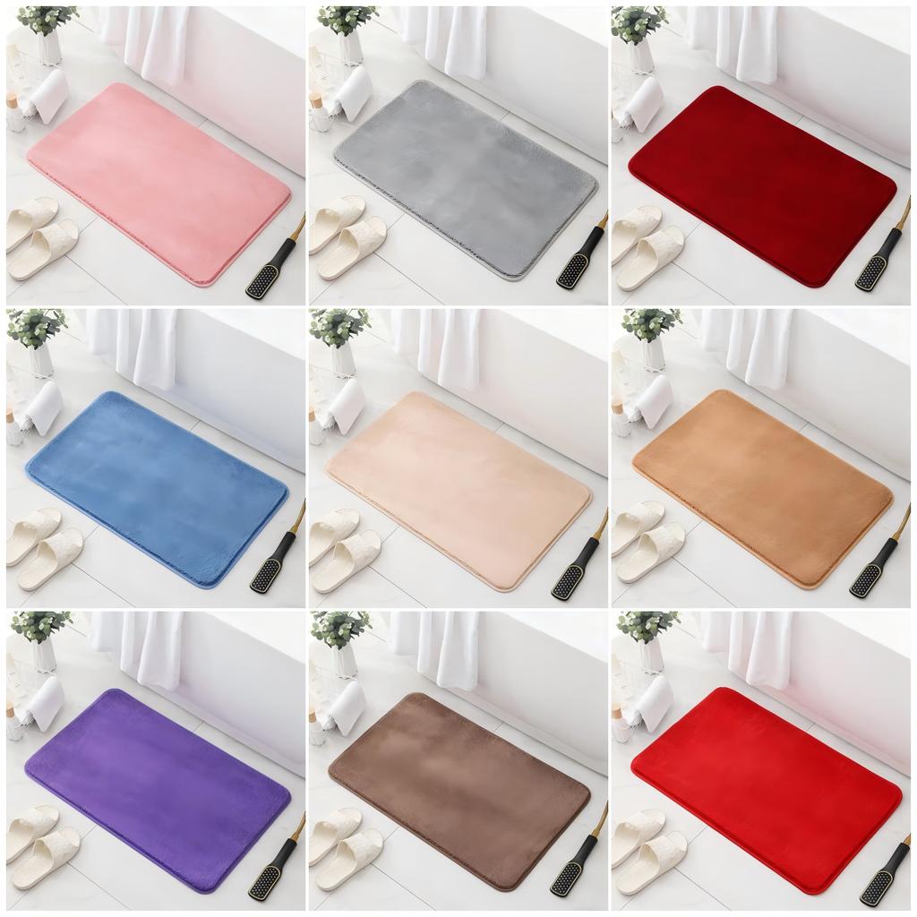 Non Slip Bath Mat Water Absorbent Soft Microfiber Shaggy Mat Thick Plush Bathroom Rug for Home or Hotel Machine Washable
