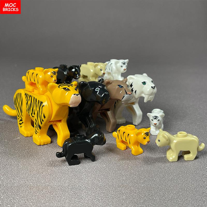 MOC Bricks Jungle Underbrush Forest Animal Monkey Goat Giraffe Bird Night Owl Accessories Building Blocks Friend Toys Gifts