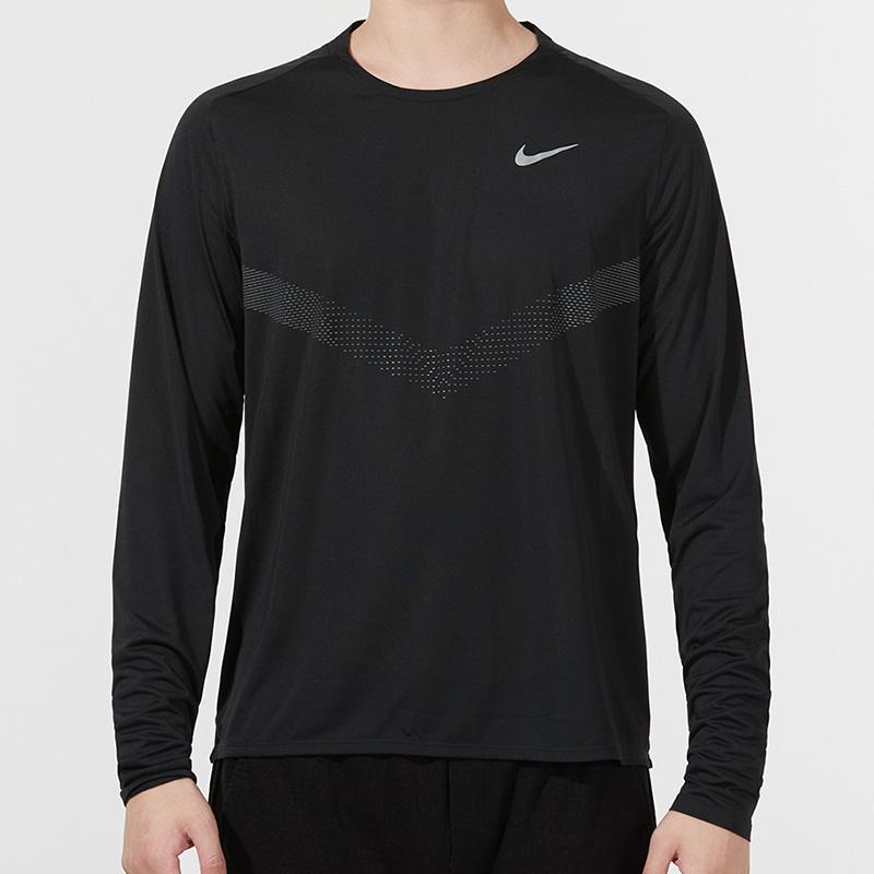 Nike Long-Sleeve Running And Training Casual T-Shirt Men Tops Black DD6022-010
