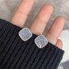Fashion Blue gravel ear stud Earrings for Women Wedding Party Classic Jewelry Geometry Metal Earrings