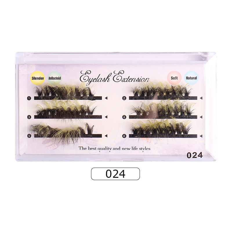 European And American Colored Mink Hair False Eyelashes Dense Row Dense Curl Messy Grafted Eyelashes
