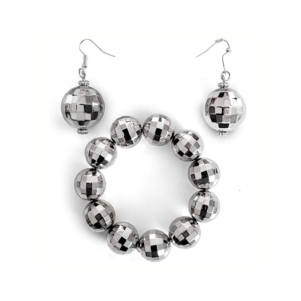 

Disco Ball Earrings Stylish Mirror Ear Dangle Long Necklace Aesthetic Jewelry Supplies Fashion Accessory for Women Girls