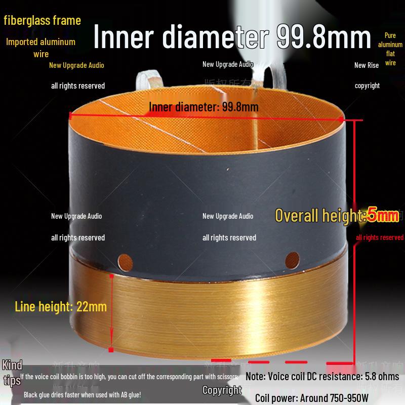 12-15" High Power Speaker Repair Parts: 75.5mm Woofer Voice Coil with Multiple Flat Wire 75/100 Core
