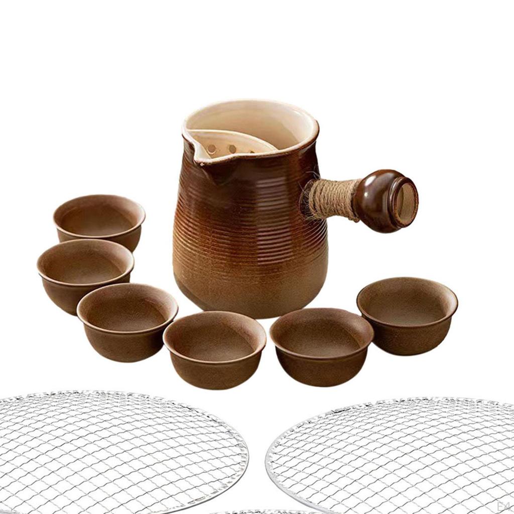 Keramische Teekanne mit Tassen Wasserkessel Kaffeekanne für Innenbereich Kleine Teekessel für Picknick