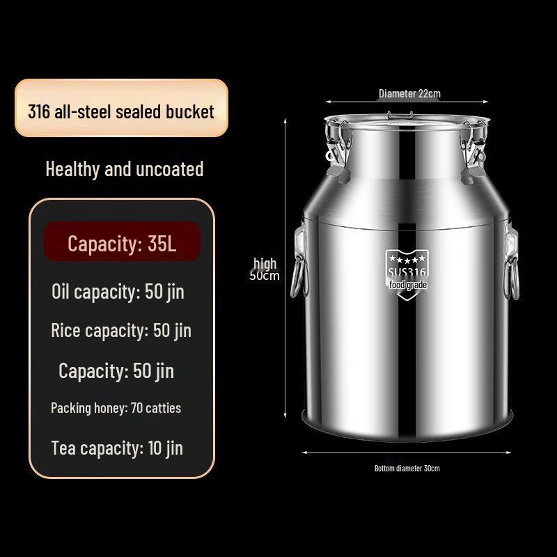 Sweet Serene 316 Stainless Steel Multi-Purpose Sealed Storage Bucket