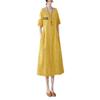 2025 Retro Women's Jacquard Pocket Dress - Slimming Cotton Linen