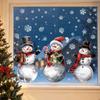 Snowflake Window Decals Cartoon Snowman Window Clings Creative Decorative Sticker  Home Decoration