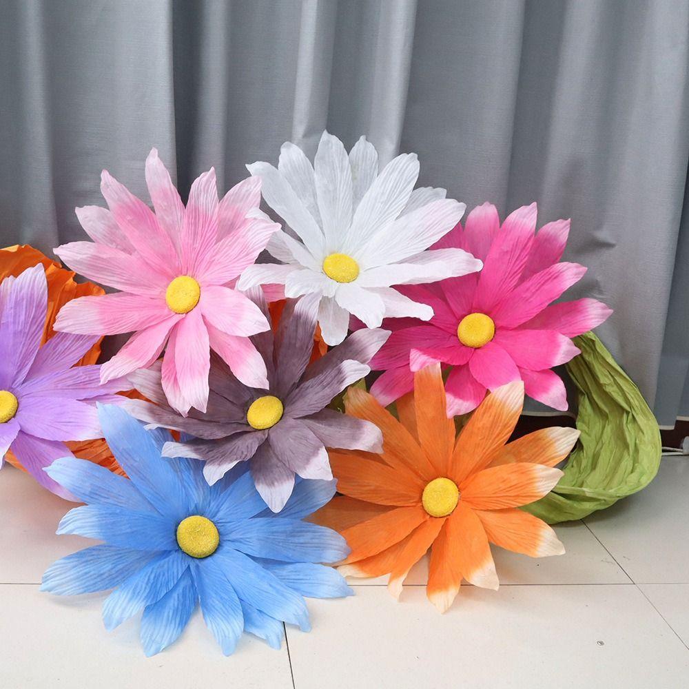 Non-woven Artificial Daisy Giant Fake Flowers  Wedding Party Background Wall Decoration