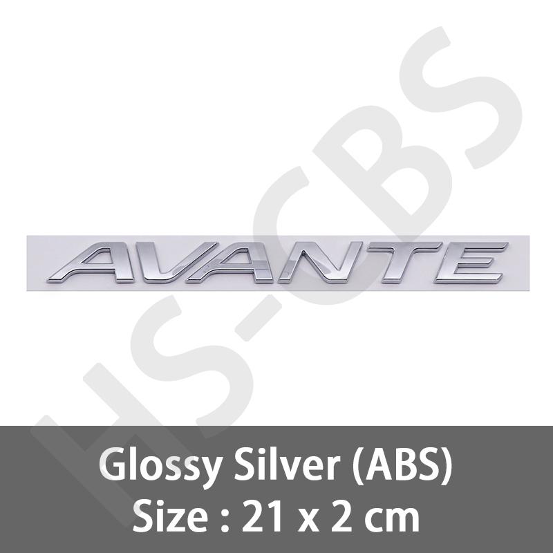 

Glossy Silver Black AVANTE Letter ABS Logo Badge 3D Stickers Trunk Emblem Car Body Decal Decoration Car Styling Accessories