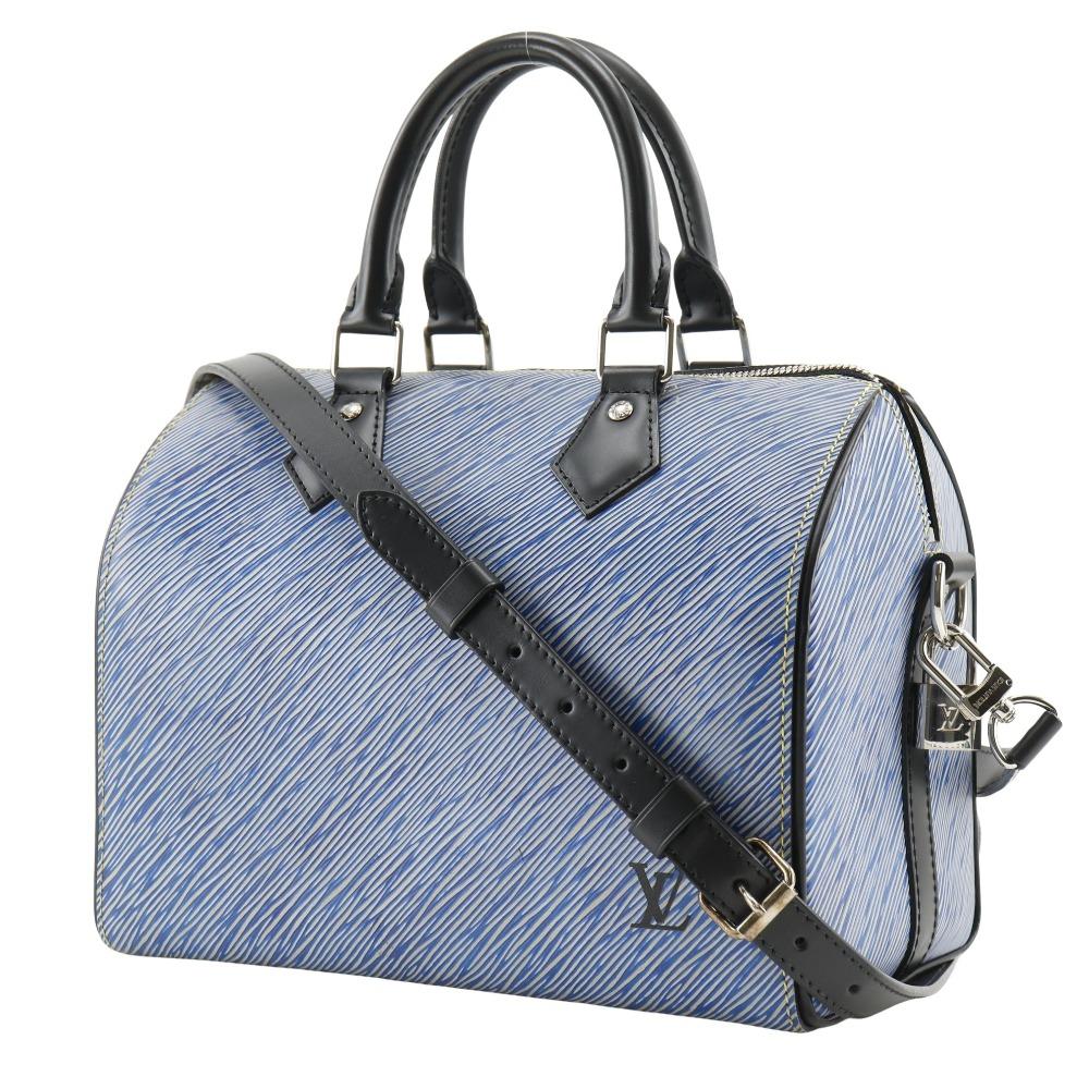 Louis Vuitton Speedy Band Riell 25 Handbag M51280 2WAYShoulder Epi Denim Blue Epi Leather Women Used