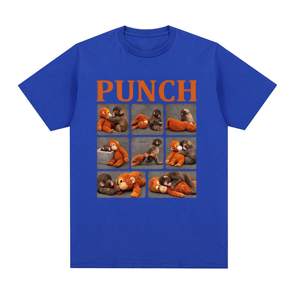 Punch The Monkey Baby Zoo Funny Meme Tshirts Unisexs Women Clothing Casual Cotton Tshirt Fashion Oversized Short Sleeves T Shirt