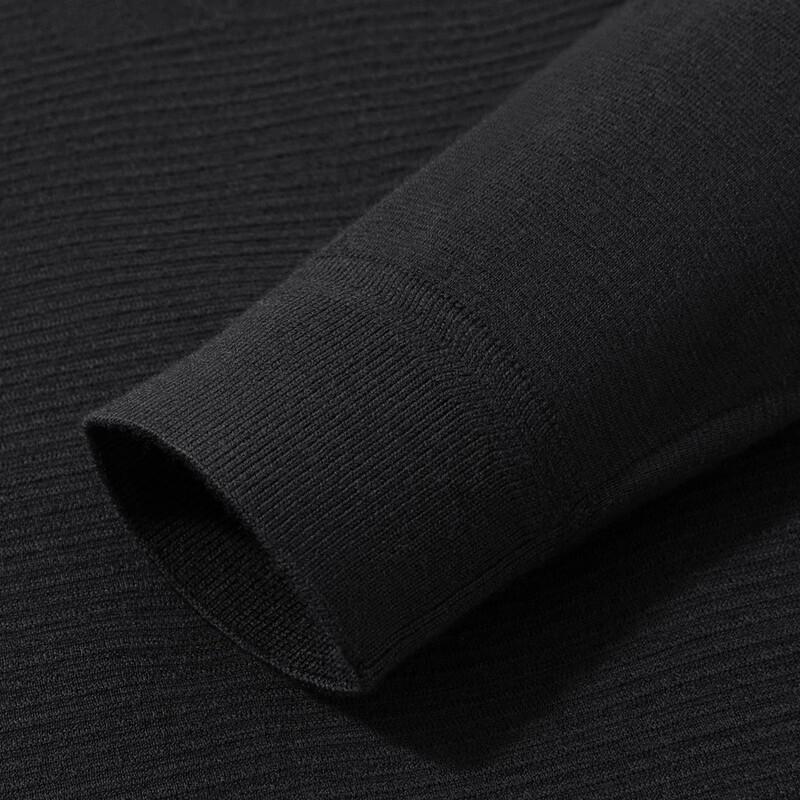 Luozi Men's Winter Thick Half-Zip 100% Wool Sweater