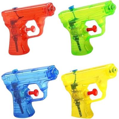 Pack of 4 Transparent Mini Water Guns Length 12 Cm Random Color for Outdoor Games and Water Battles