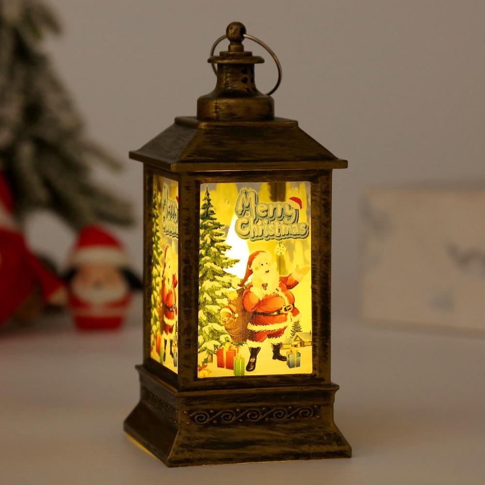 Santa Claus Snowman Glowing Christmas LED Light Portable Cute Xmas Tree Pendant Christmas Castle Exquisite Xmas Decor Party