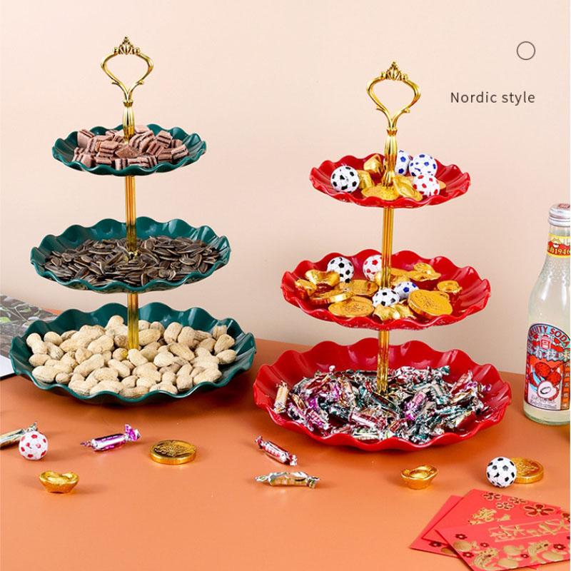 3-stöckiger Cupcake-Ständer, Obsttellerhalter, Desserts, Snacks, Süßigkeiten, Buffetständer, Turm für Weihnachten, Hochzeit, Party, Kuchen, Desserttablett