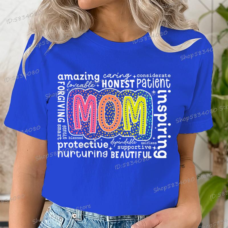 Retro Mutter Mode Lässige Oberteile Geschenk für Mama Lustige T-Shirts Muttertag Klassische Oberteile Mom Life Aufgedrucktes T-Shirt Damenbekleidung