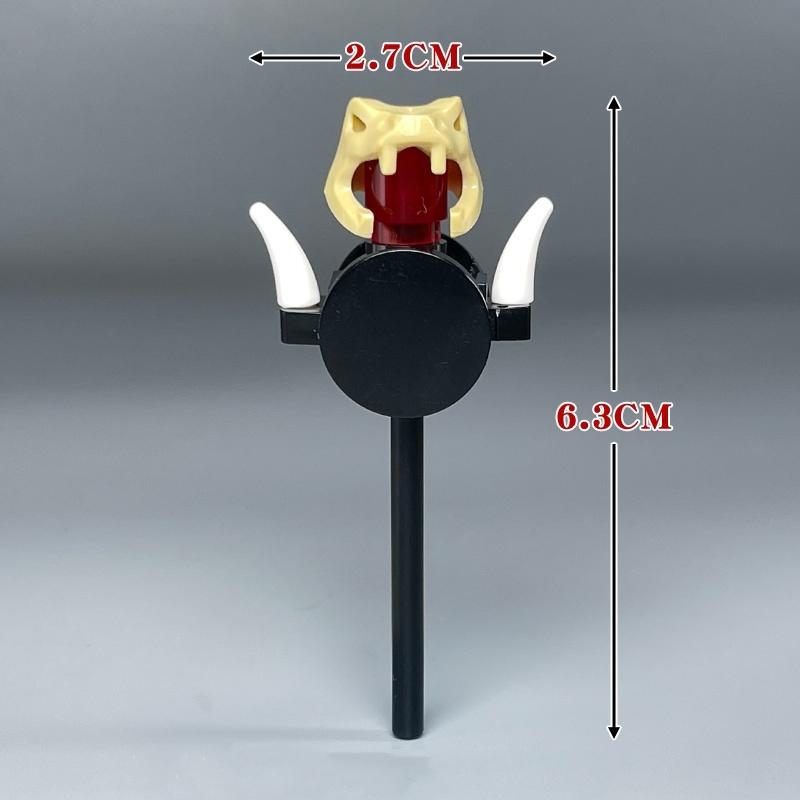 8 Stück MOC Steine Ninja Schlangenhelm Kopfbedeckung Actionfigur Tragen Zusammengebaut Konstruktionssteine Spielzeug