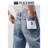 PEACEBIRD Men's American Retro Washed Wide-Leg Jeans