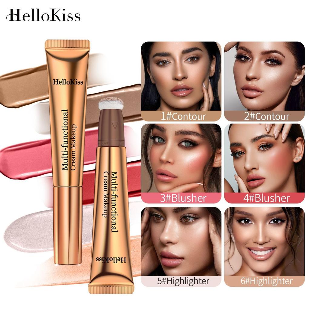 Blush High-gloss Grooming Multi-functional Makeup Pen, Pearlescent Fine Glitter Brightening Facial Grooming Cream