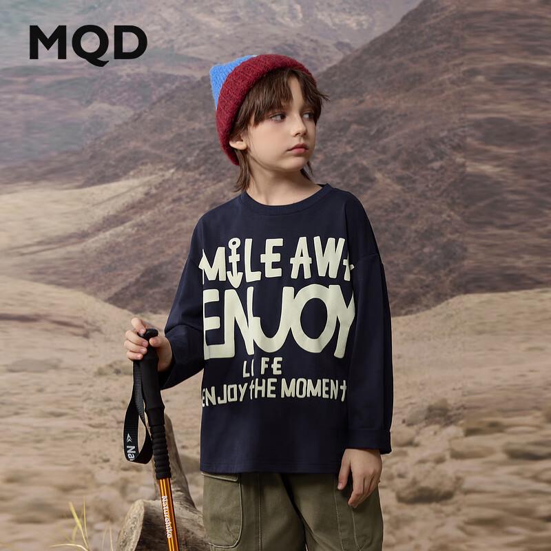 MQD Boys Casual Graphic Long-Sleeve T-Shirt 120cm темно-синий