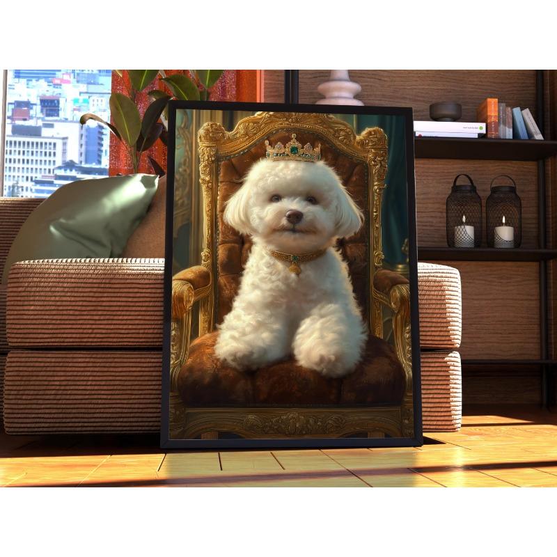 Dog Royal Portrait Alaskan Malamute Basset Hound Bulldog Poster Print Wall Art Pictures Canvas Painting Room Home Decor Gift