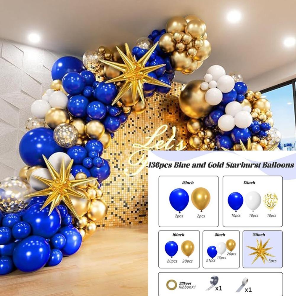 120 Pcs Birthday Balloon Garland Arch Kit Graduation Photo Props Party Decor Accessorries Venue Setup Latex Balloon Disco