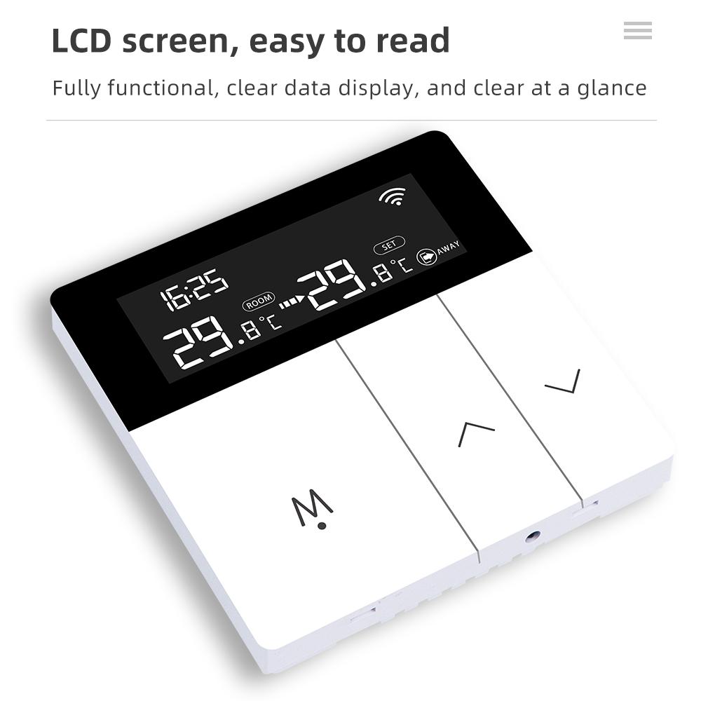 Tuya WiFi Elektrischer Temperaturregler 220V Intelligenter Fußbodenheizungs-Thermostat Sprach-Fernbedienung Digitales Thermostat für Zuhause