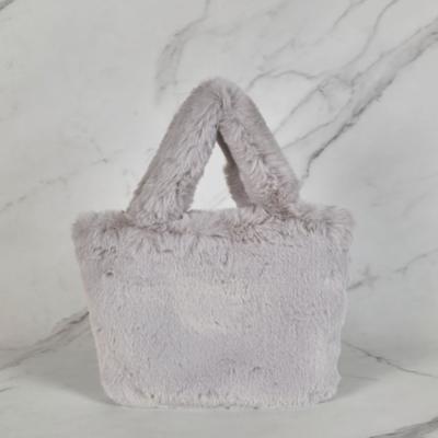 Fogni Fur Tote   Crossbody Bag L Gray Maiab0028