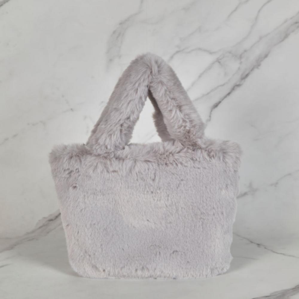 

LaLa Fogni Fur Tote Crossbody Bag L Gray Maiab0028 Single option