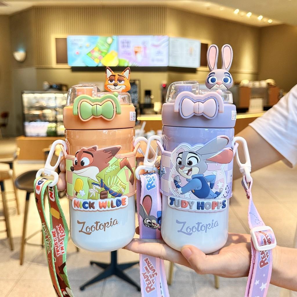 Zootopia Insulated Water Bottle With Straw Lock For Students And Commuters