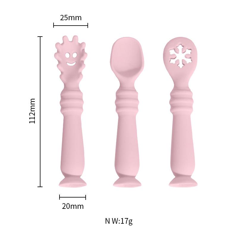 Infant Silicone Bent Spoon for Learning To Eat and Drink