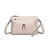 Vintage PU-Leder Mini-Tasche mit zwei Reißverschlusstaschen, Crossbody-Tasche, vielseitige Handgelenktasche für Einkäufe, den Alltag und Wochenendausflüge