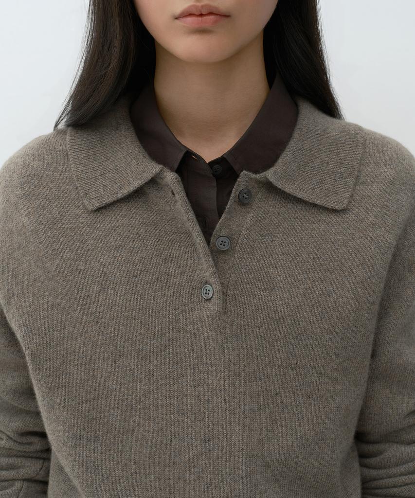 MUSINSA STANDARD WOMAN [Victoria Wool] Women'S Collared Knit [Taupe]