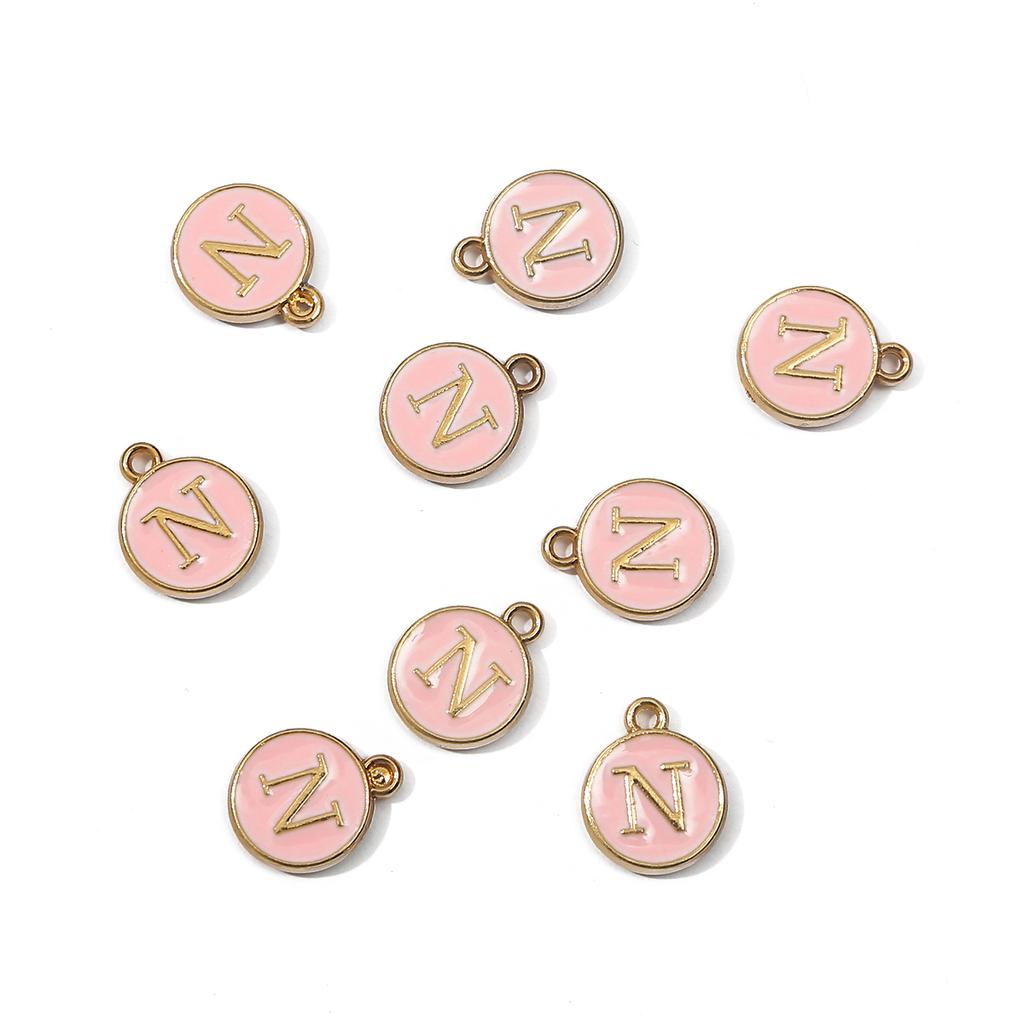 10Pcs Metal Enamel English Letters Charms Pendant For DIY Jewelry Making Necklace Bracelet Accessories