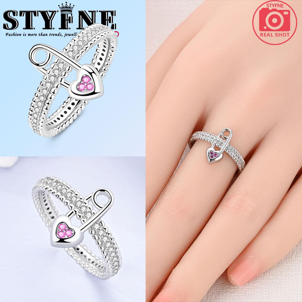 Valentine Day Engagement Ring copper Heart, Red, Pink, White, Blue Ring for Women Holiday Jewellery Gift High Quality