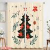 2pcs,2D Plane Printing Popular Curtains Christmas Tree Stars Festive Holidays (2) Polyester Fabric (without Rod) Festive Perfect