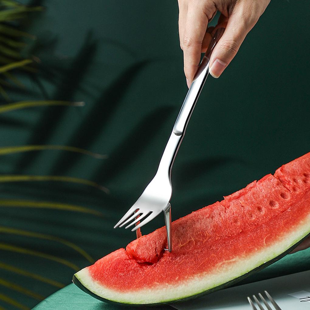 Fork Slicer Stainless Watermelon Slicer Fork Food Dessert Serving Tool Kitchen Supplies