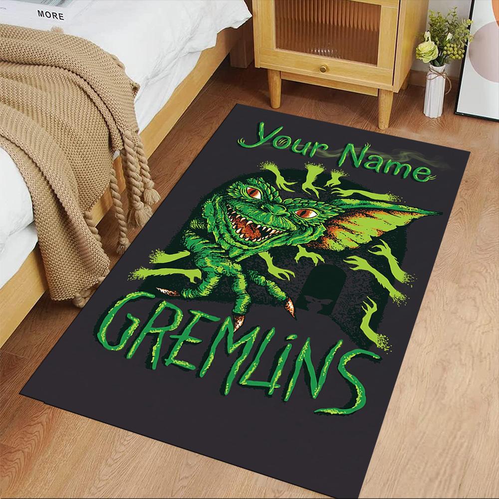 Gremlins Customize Your Name Area Rug Suitable for Hallway Dormitory Playrooms Balcony Antislip Carpet Decorate Offices Wedding Party Gift