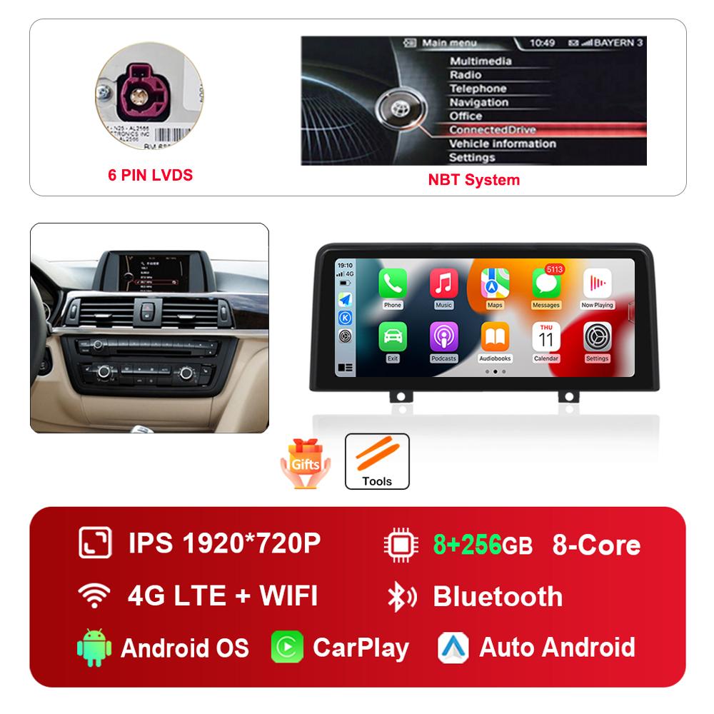 12.3 Inch 1920*720P for BMW 3 4 Series F30 F31 F32 F33 F34 F36 NBT EVO System Android Car Radio Multimedia Player DSP 4G WiFi