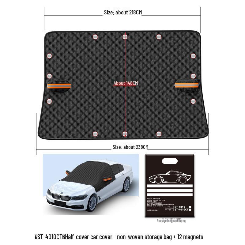 Universal Car Half Cover: All-Season Sun and Rain Protection