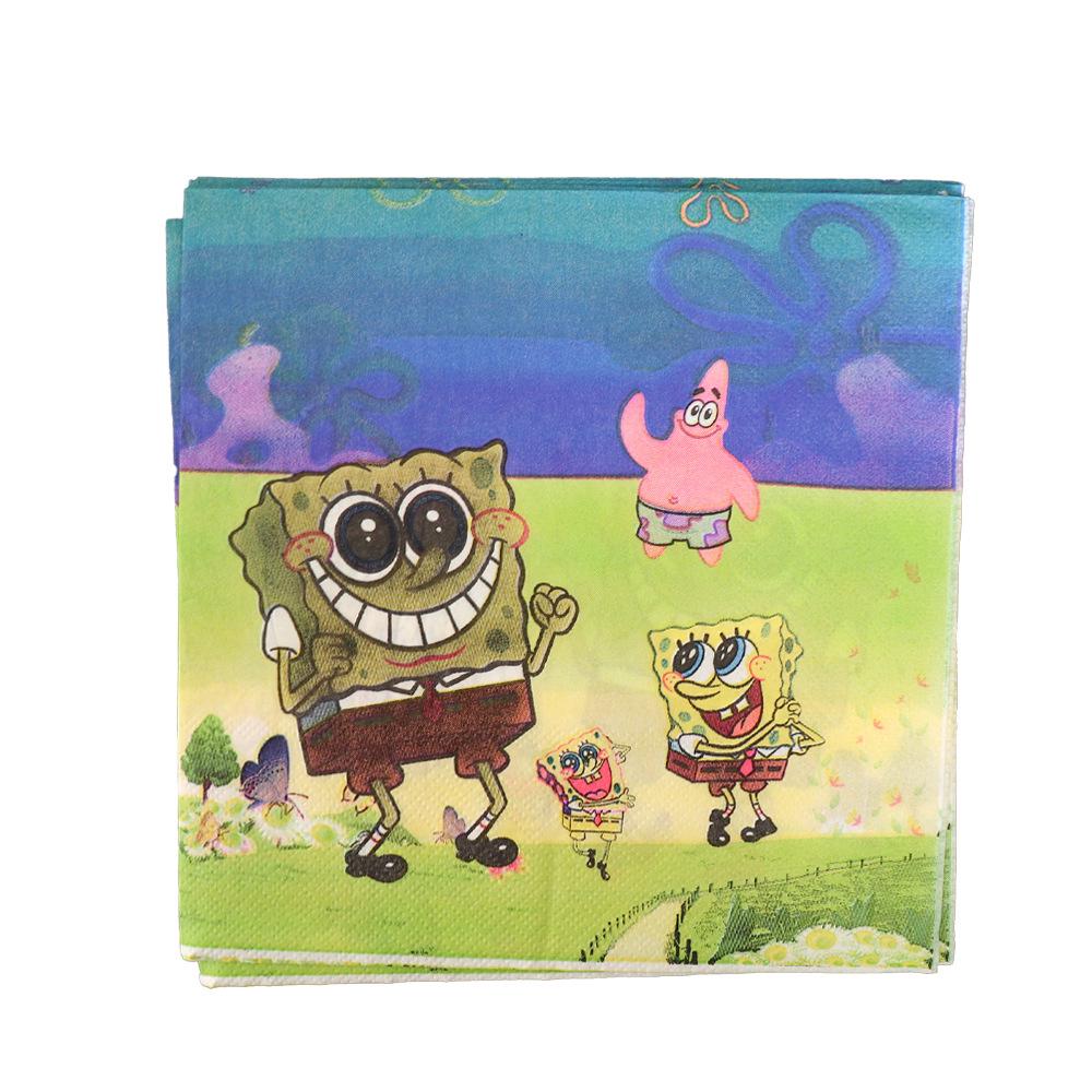 SpongeBob Birthday Party Disposable Tableware Set: Plates, Cups, Napkins, Cartoon Decorations for Girls