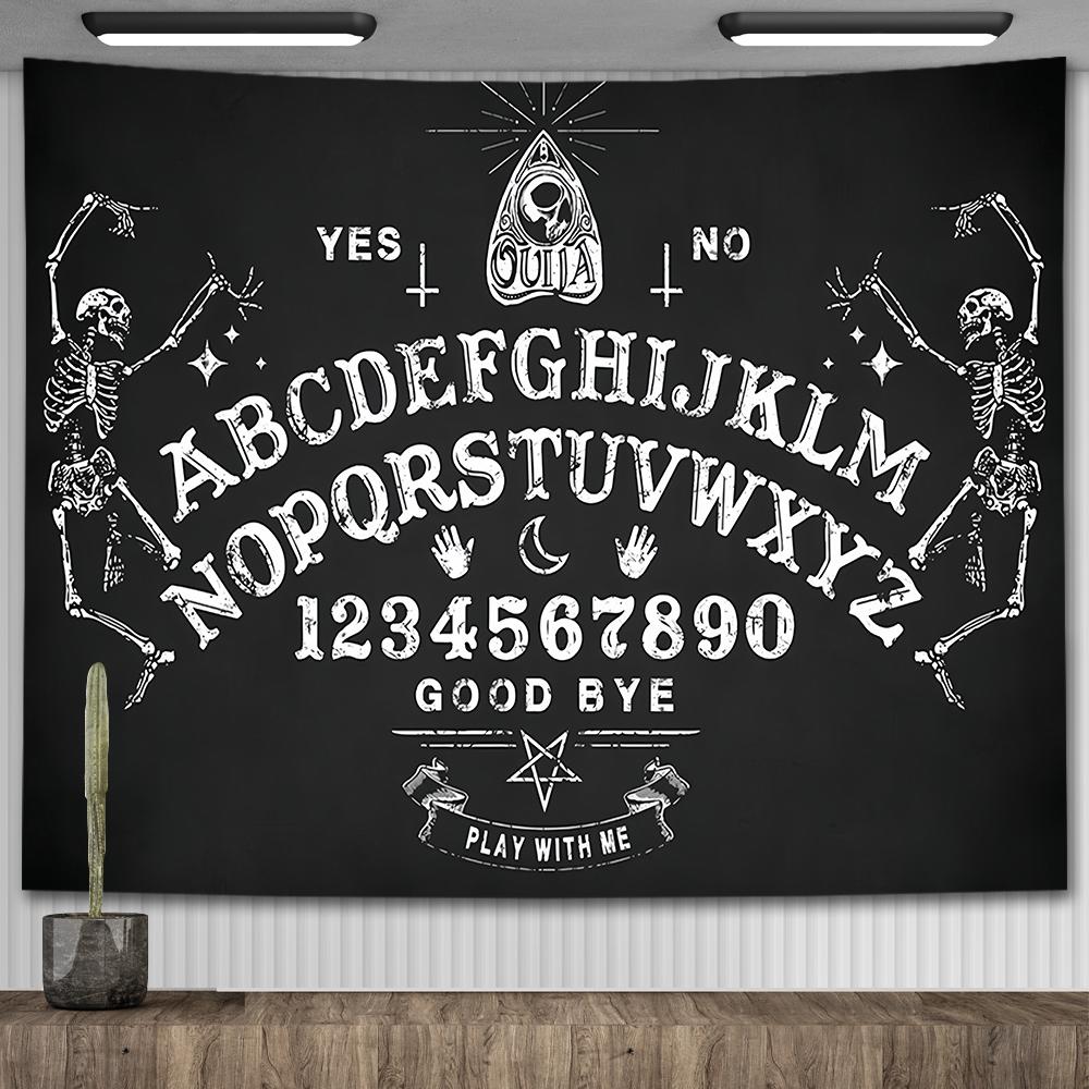 Ouija Board Tapestry Mandala Gothic Baphomet Occult Tapestry Aesthetic Room Decor Witchcraft Astrology Tarot Tablecloths