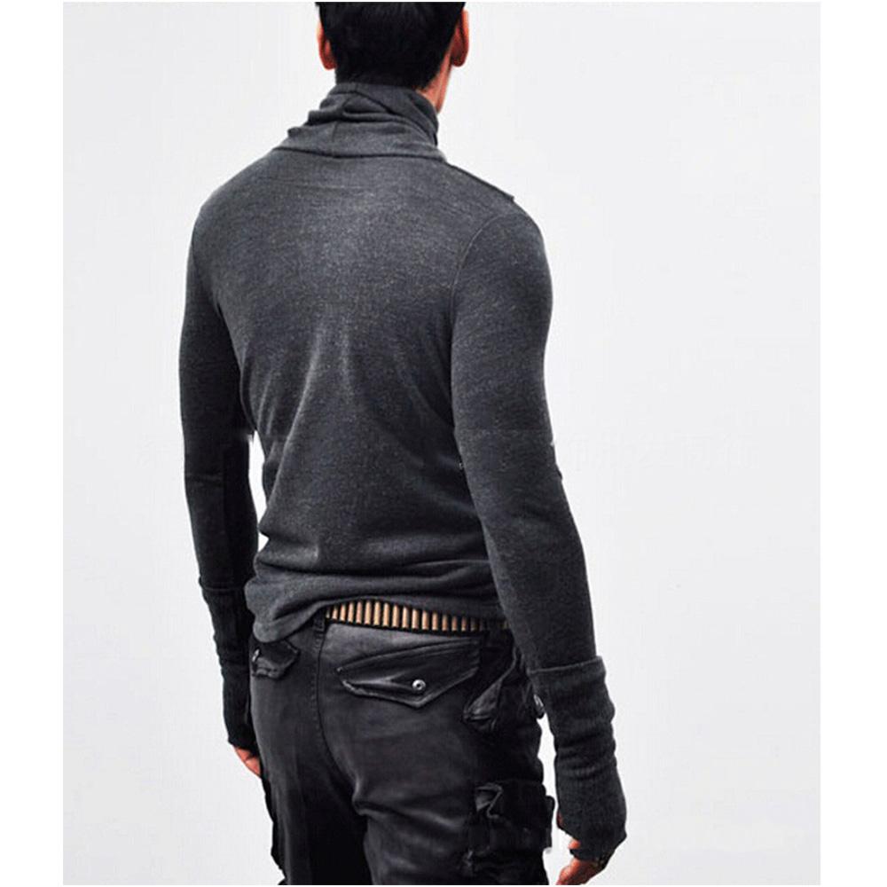 Herren Langarm Sportbekleidung Rollkragen Slim Fit Hautfreundliche Pullover Einfarbig Workout Fitness Winter Tops