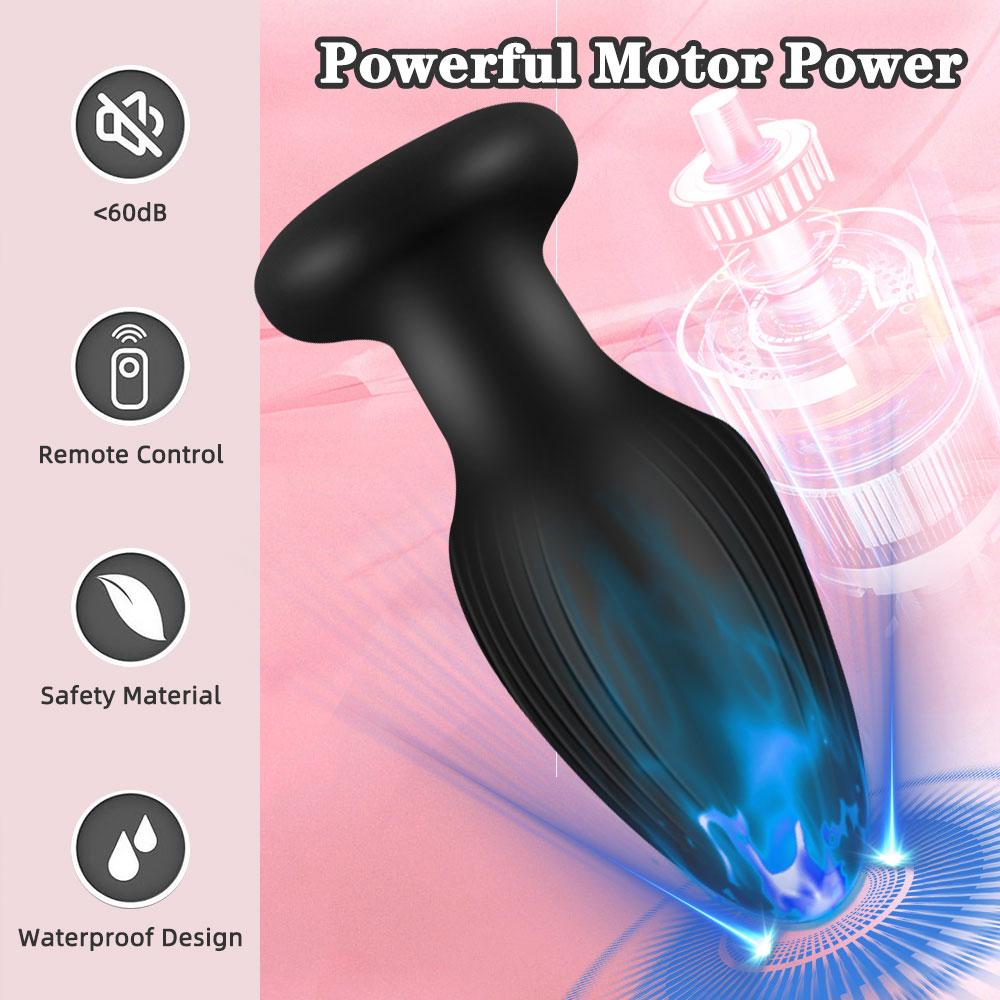 360° Rotation Butt Plug Vibrator for Women Men Prostate Massager Gay Anal Vibrator Anal Plug LED Light Sex Toy Adult Supplies