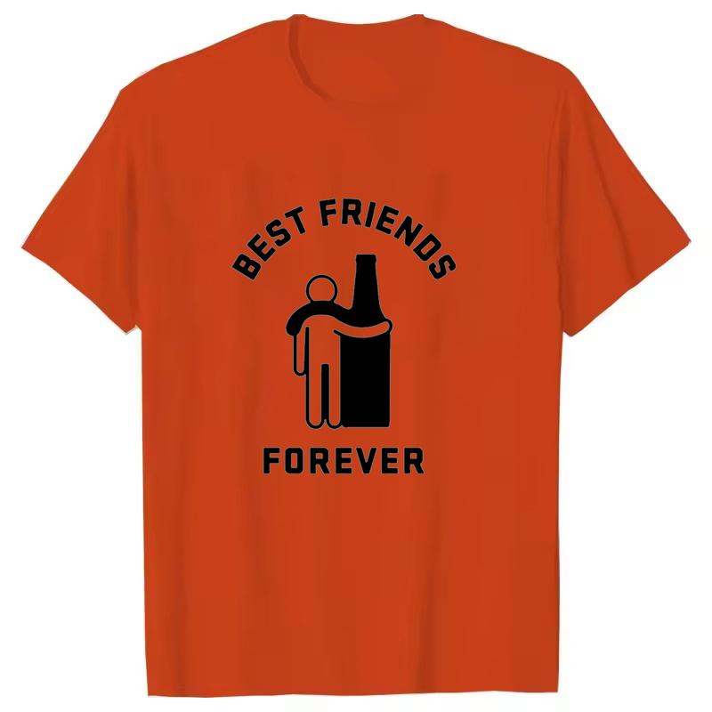 New Funny BEST FRISNDS FOREVER Print T Shirt Short Sleeve O Neck Loose Unisex Women Summer Cool Tshirt Unisex Tee Shirt Top Shirts