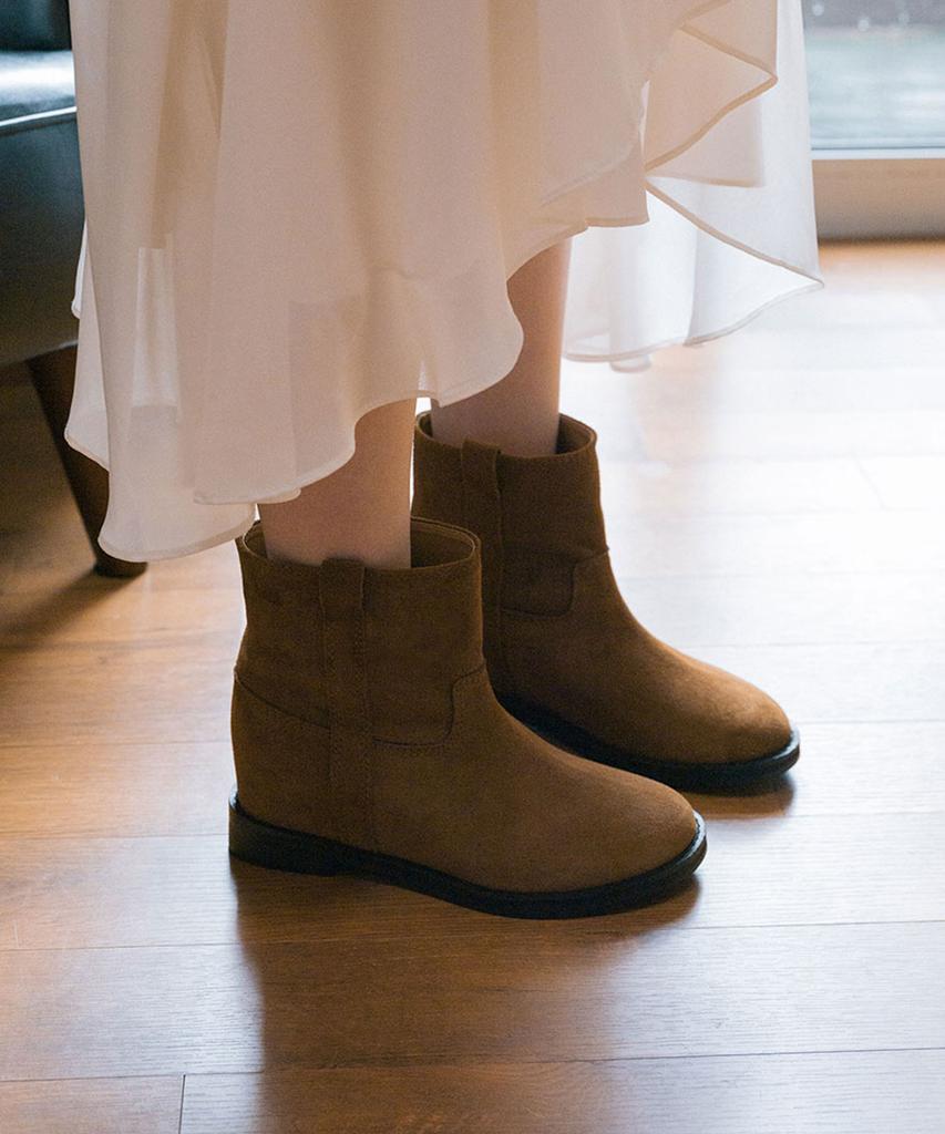 Eiffelclassic M107 Half Boots_ Genuine Leather Brown Suede 5.5Cm