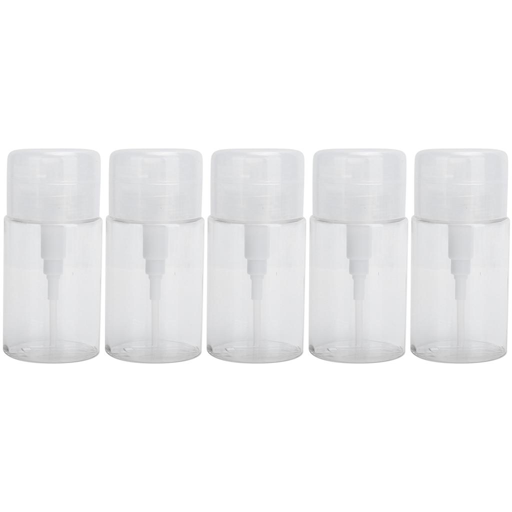 5Pcs 100ml Cosmetic Empty Bottle Cleansing Plastic Liquid Press Pump Refillable Bottles